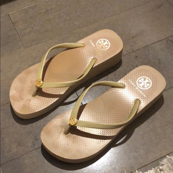 nude wedge flip flops